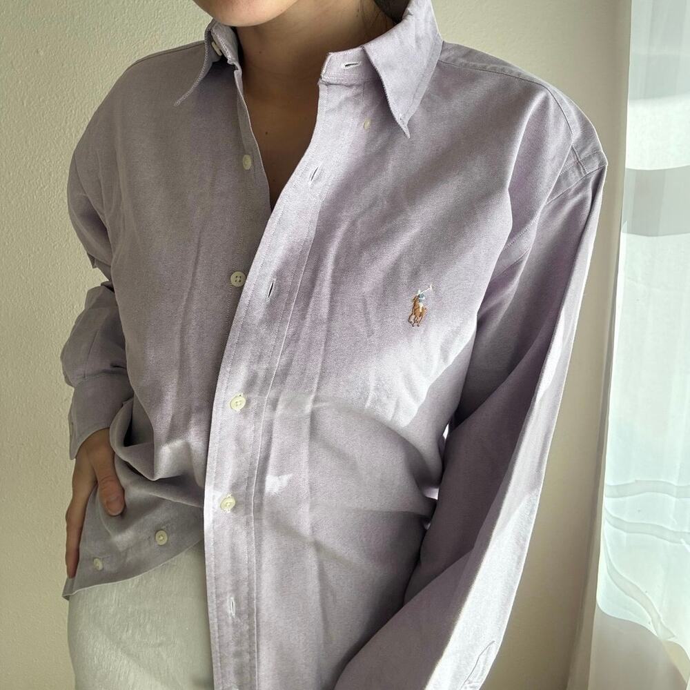 Ralph Lauren Yarmouth Purple Oxford Button up vacation collegiate preppy coastal